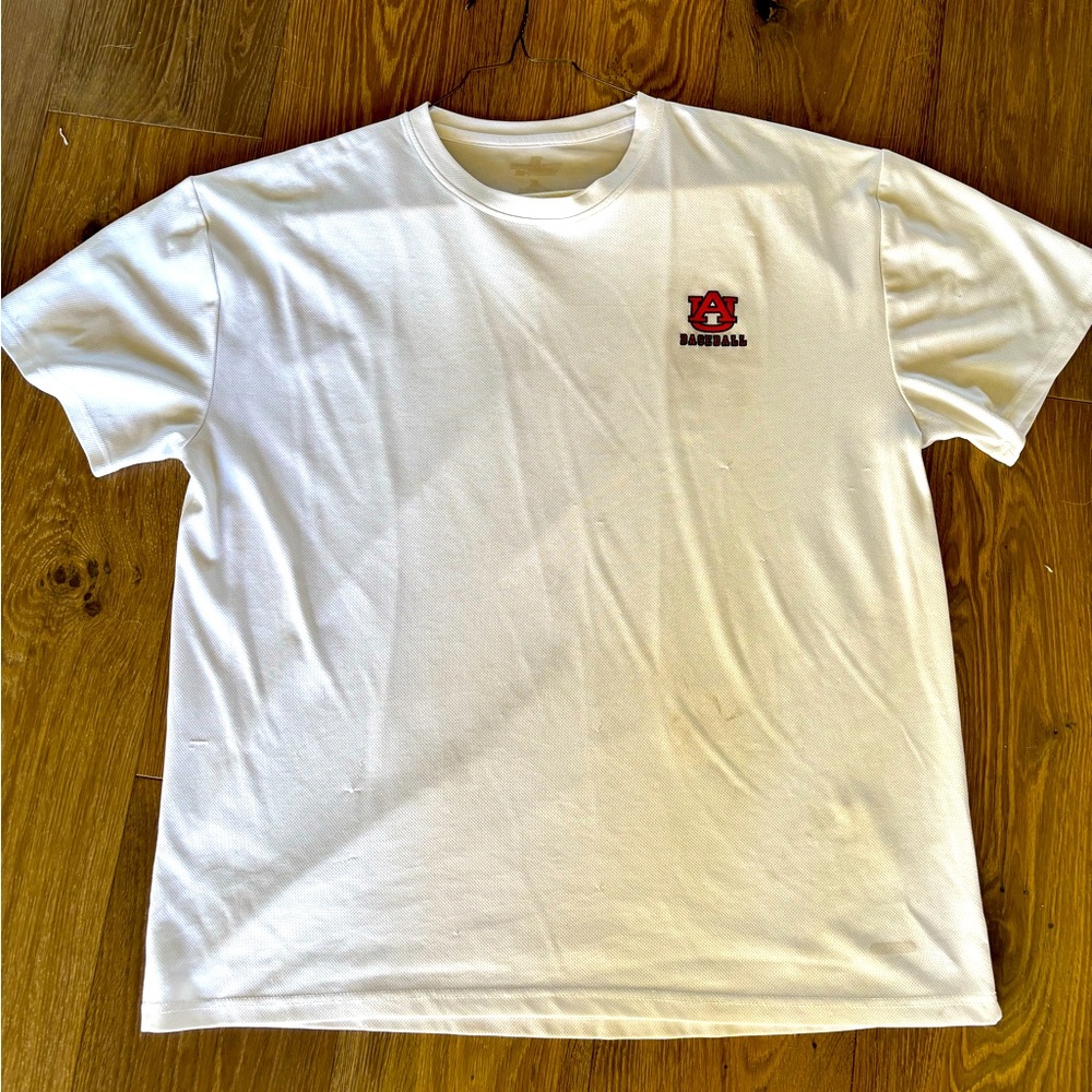Auburn Baseball white dri fit shirt - size XL - Russell Athletic